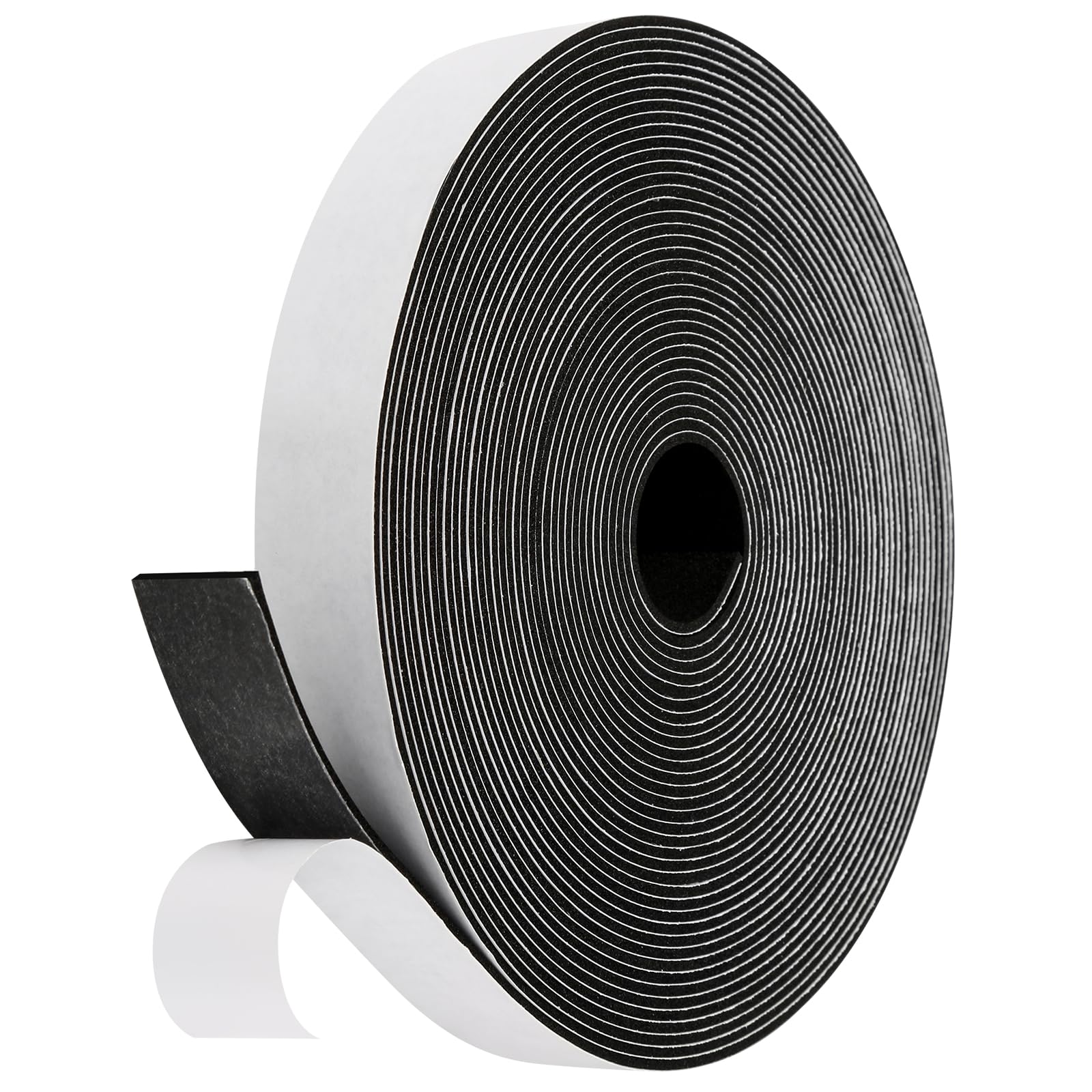 Fowong Foam Weather Strip – Intentional Living Draft Stopper in White or Black, 16ft No-Tool Door and Window Seal
