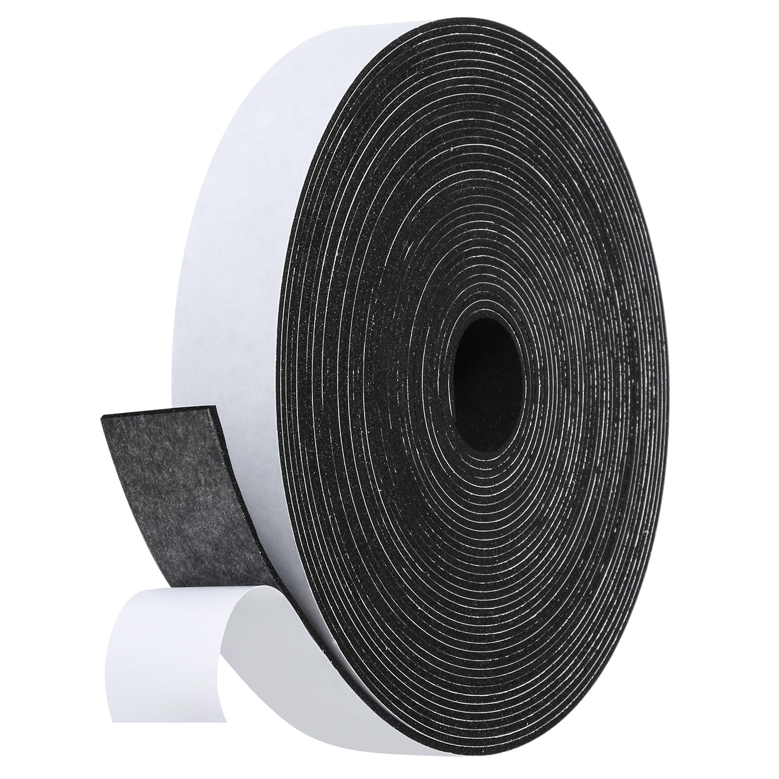 Fowong Foam Weather Strip – Intentional Living Draft Stopper in White or Black, 16ft No-Tool Door and Window Seal