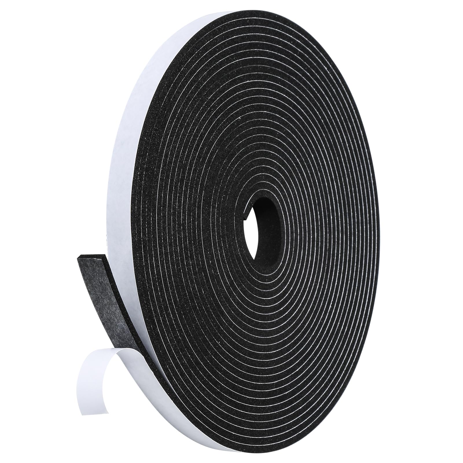 Fowong Foam Weather Strip – Intentional Living Draft Stopper in White or Black, 16ft No-Tool Door and Window Seal
