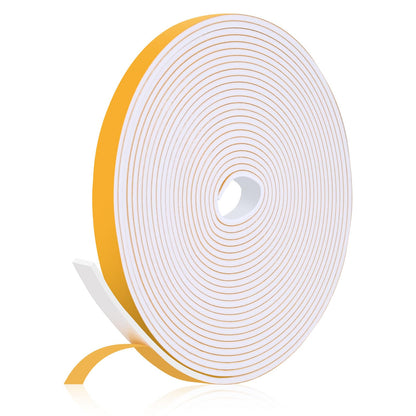 Fowong Foam Weather Strip – Intentional Living Draft Stopper in White or Black, 16ft No-Tool Door and Window Seal