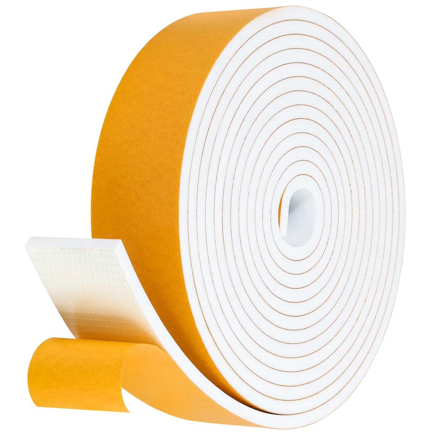 Fowong Foam Weather Strip – Intentional Living Draft Stopper in White or Black, 16ft No-Tool Door and Window Seal
