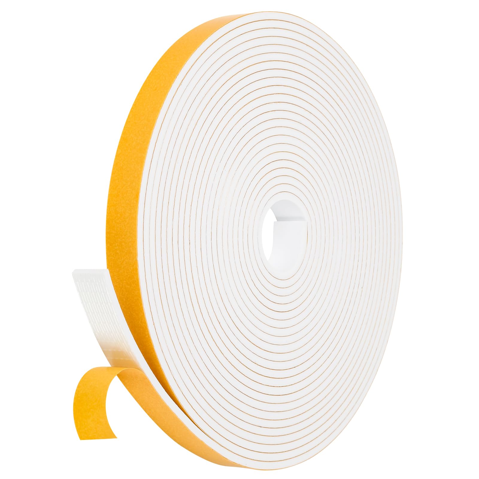Fowong Foam Weather Strip – Intentional Living Draft Stopper in White or Black, 16ft No-Tool Door and Window Seal
