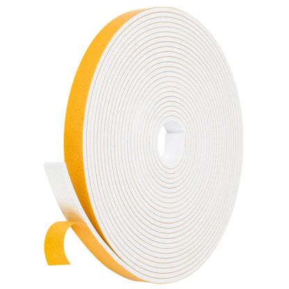 Fowong Foam Weather Strip – Intentional Living Draft Stopper in White or Black, 16ft No-Tool Door and Window Seal