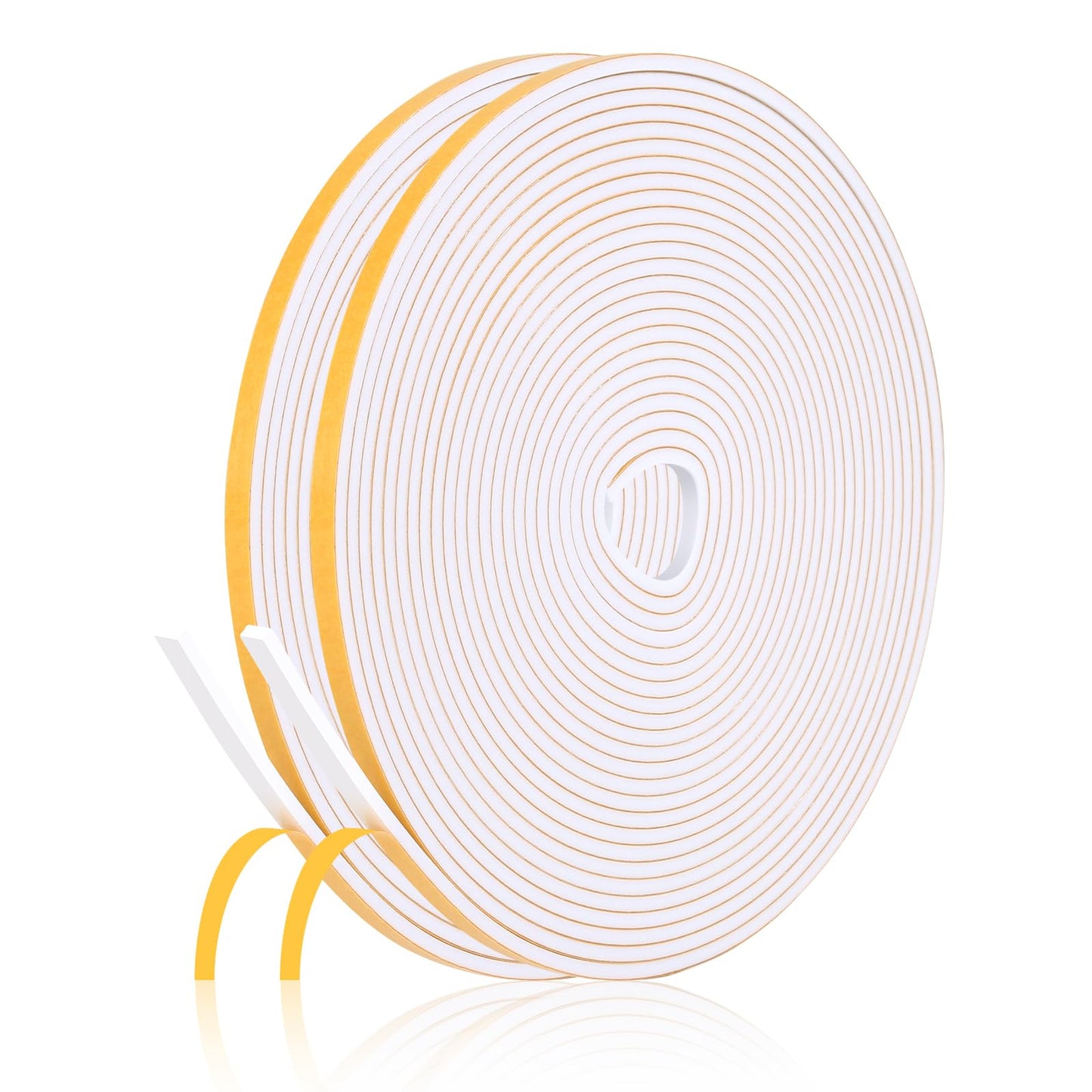 Fowong Foam Weather Strip – Intentional Living Draft Stopper in White or Black, 16ft No-Tool Door and Window Seal
