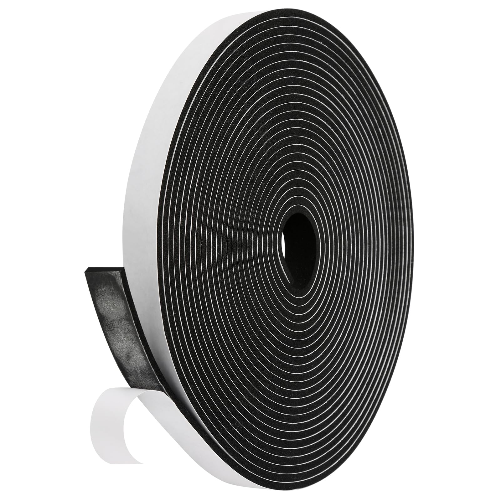 Fowong Foam Weather Strip – Intentional Living Draft Stopper in White or Black, 16ft No-Tool Door and Window Seal