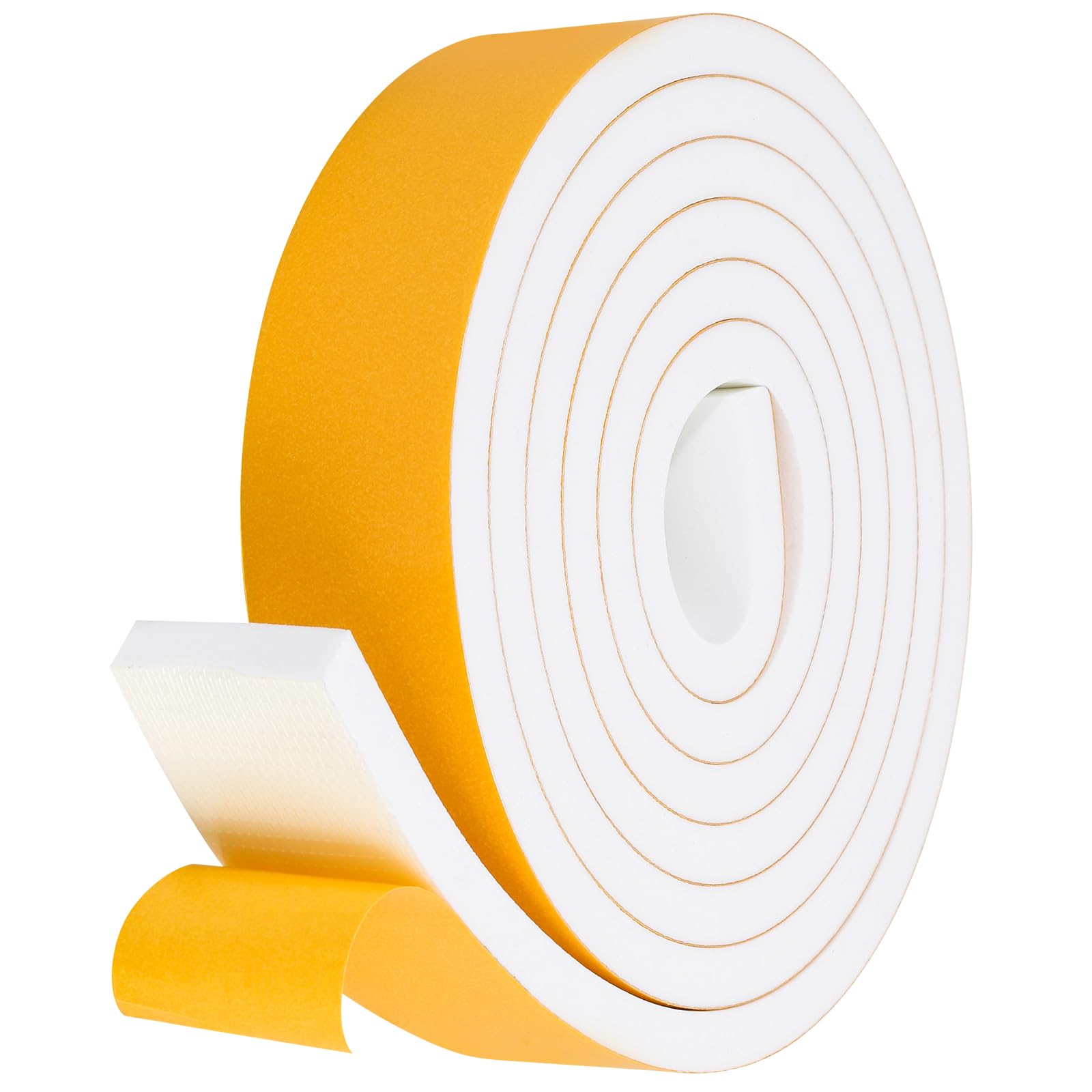 Fowong Foam Weather Strip – Intentional Living Draft Stopper in White or Black, 16ft No-Tool Door and Window Seal