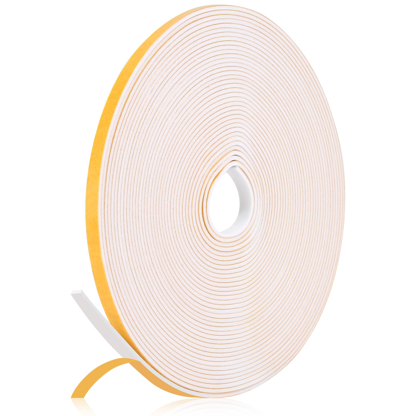 Fowong Foam Weather Strip – Intentional Living Draft Stopper in White or Black, 16ft No-Tool Door and Window Seal