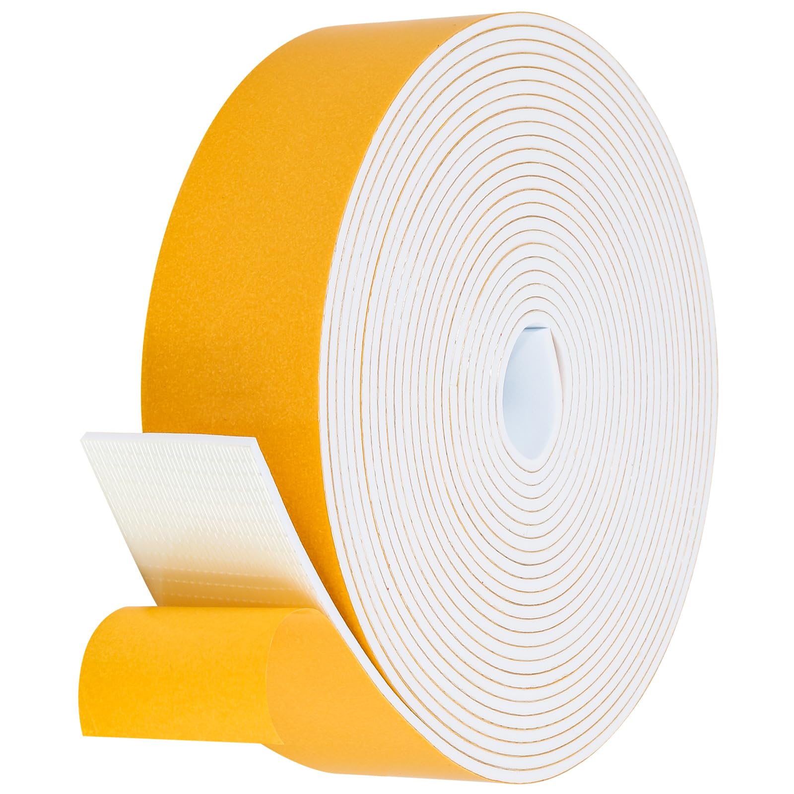 Fowong Foam Weather Strip – Intentional Living Draft Stopper in White or Black, 16ft No-Tool Door and Window Seal