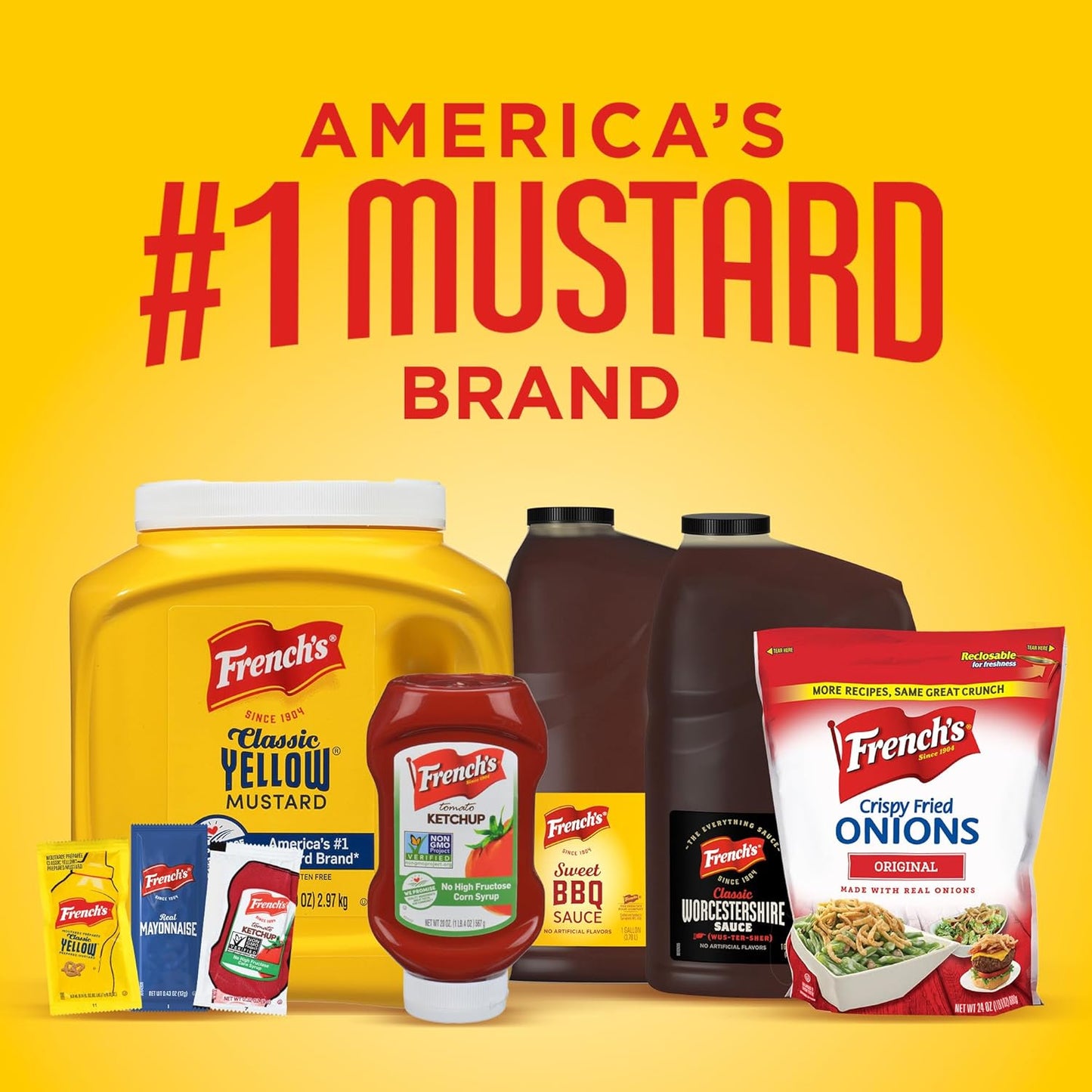 French's Classic Yellow Mustard, 105 oz – Large Family Mustard for Feeding Picky Eaters at Kids' Parties and Family Dinners