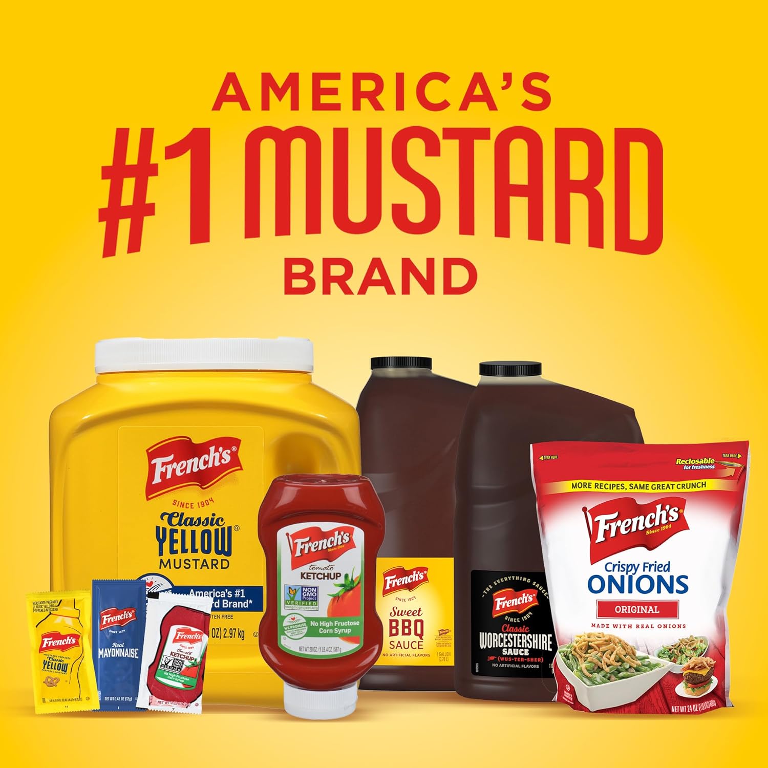 French's Classic Yellow Mustard, 105 oz – Large Family Mustard for Feeding Picky Eaters at Kids' Parties and Family Dinners
