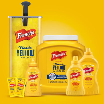 French's Classic Yellow Mustard, 105 oz – Large Family Mustard for Feeding Picky Eaters at Kids' Parties and Family Dinners
