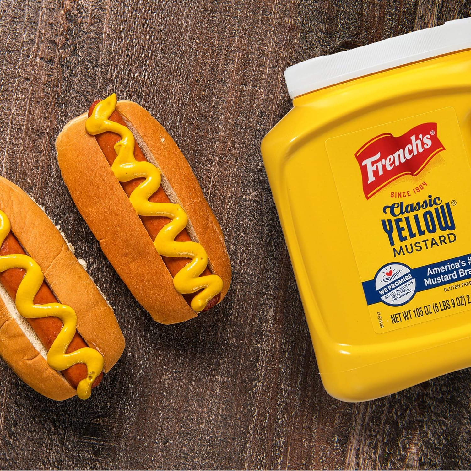 French's Classic Yellow Mustard, 105 oz – Large Family Mustard for Feeding Picky Eaters at Kids' Parties and Family Dinners
