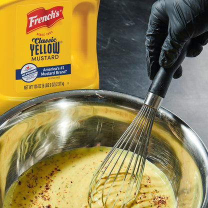 French's Classic Yellow Mustard, 105 oz – Large Family Mustard for Feeding Picky Eaters at Kids' Parties and Family Dinners