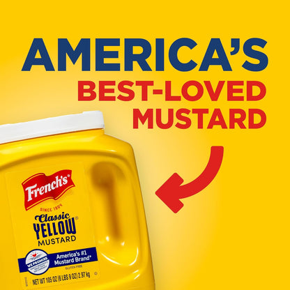 French's Classic Yellow Mustard, 105 oz – Large Family Mustard for Feeding Picky Eaters at Kids' Parties and Family Dinners
