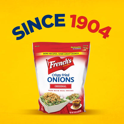 French's Original Crispy Fried Onions 24 oz – Kosher Certified Garnish for Diverse Family Tables