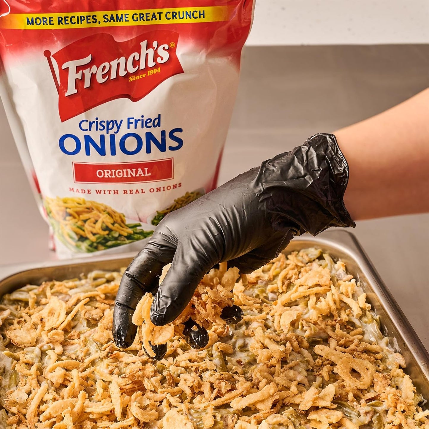 French's Original Crispy Fried Onions 24 oz – Kosher Certified Garnish for Diverse Family Tables