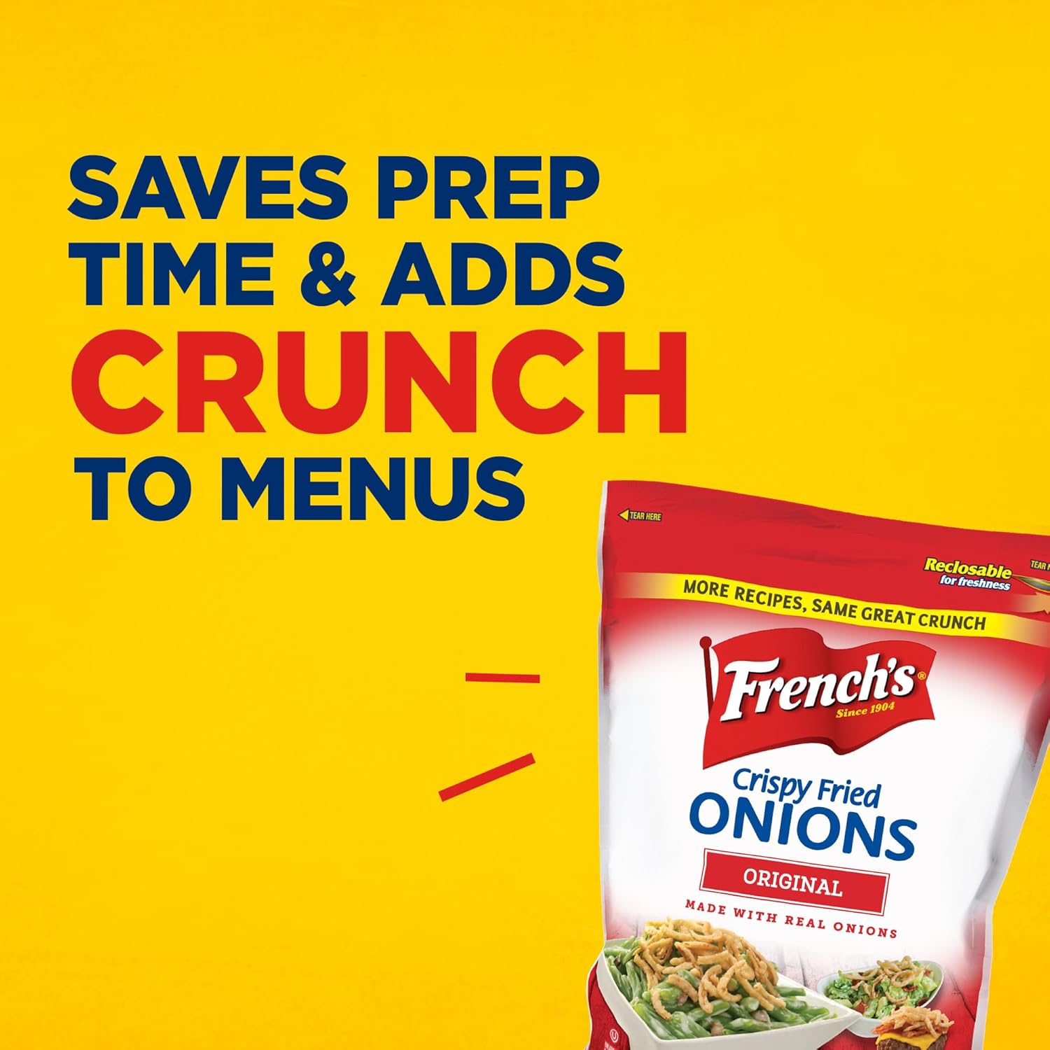 French's Original Crispy Fried Onions 24 oz – Kosher Certified Garnish for Diverse Family Tables