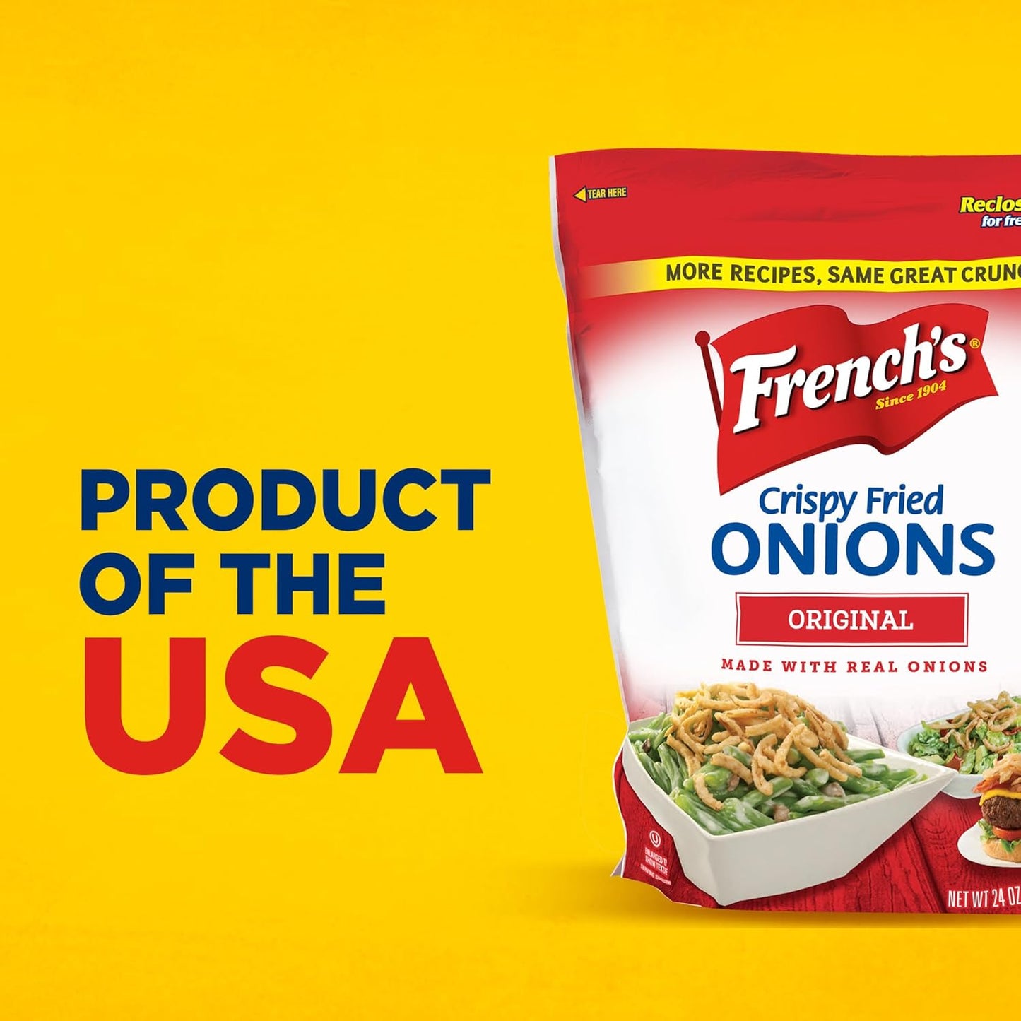 French's Original Crispy Fried Onions 24 oz – Kosher Certified Garnish for Diverse Family Tables