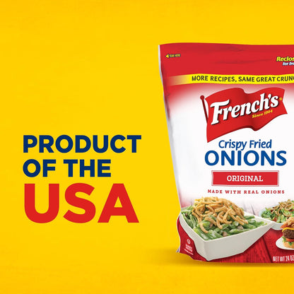 French's Original Crispy Fried Onions 24 oz – Kosher Certified Garnish for Diverse Family Tables