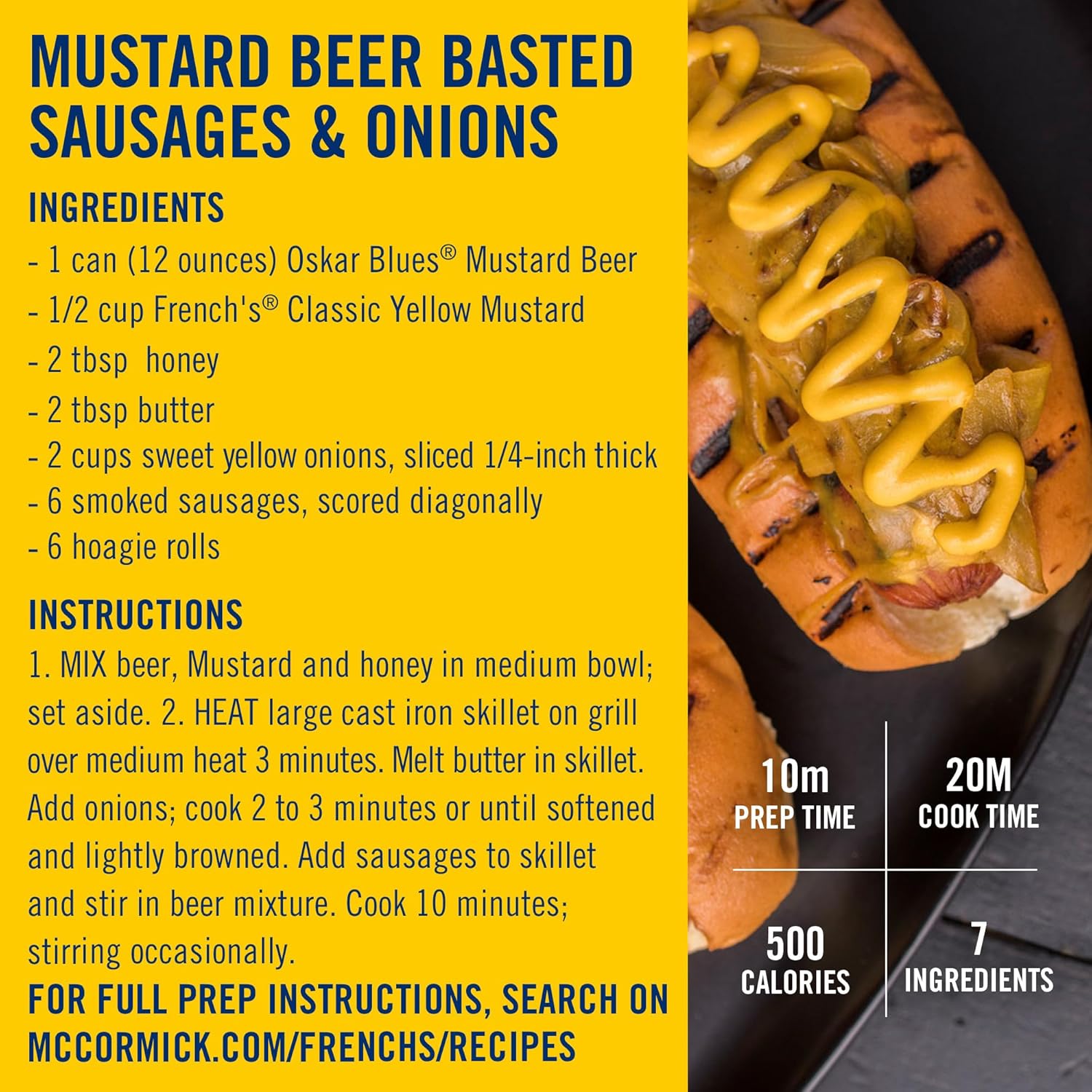French's Stone-Ground Yellow Mustard – Camping & Picnic Condiment Pack for Grilled Sandwiches & Dips, 14 oz