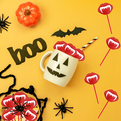 Fruidles Halloween Vampires Fangs Tattoo Lollipops – Uncluttered Candy Buffet Accent for Modern Fall Celebrations
