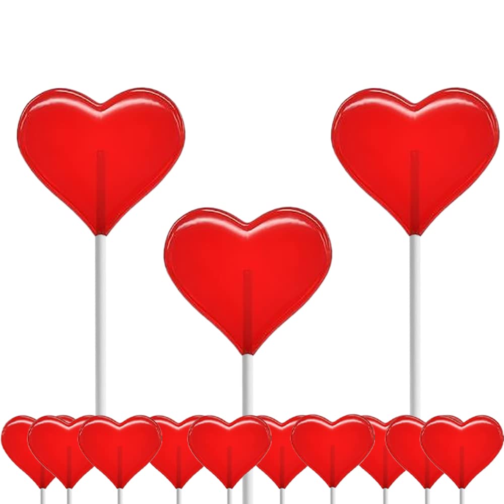 Fruidles Mini Red Heart Lollipops – Hygienic Bulk Candy with Sealed Wrappers for Daycare, Camp, and After-School Programs