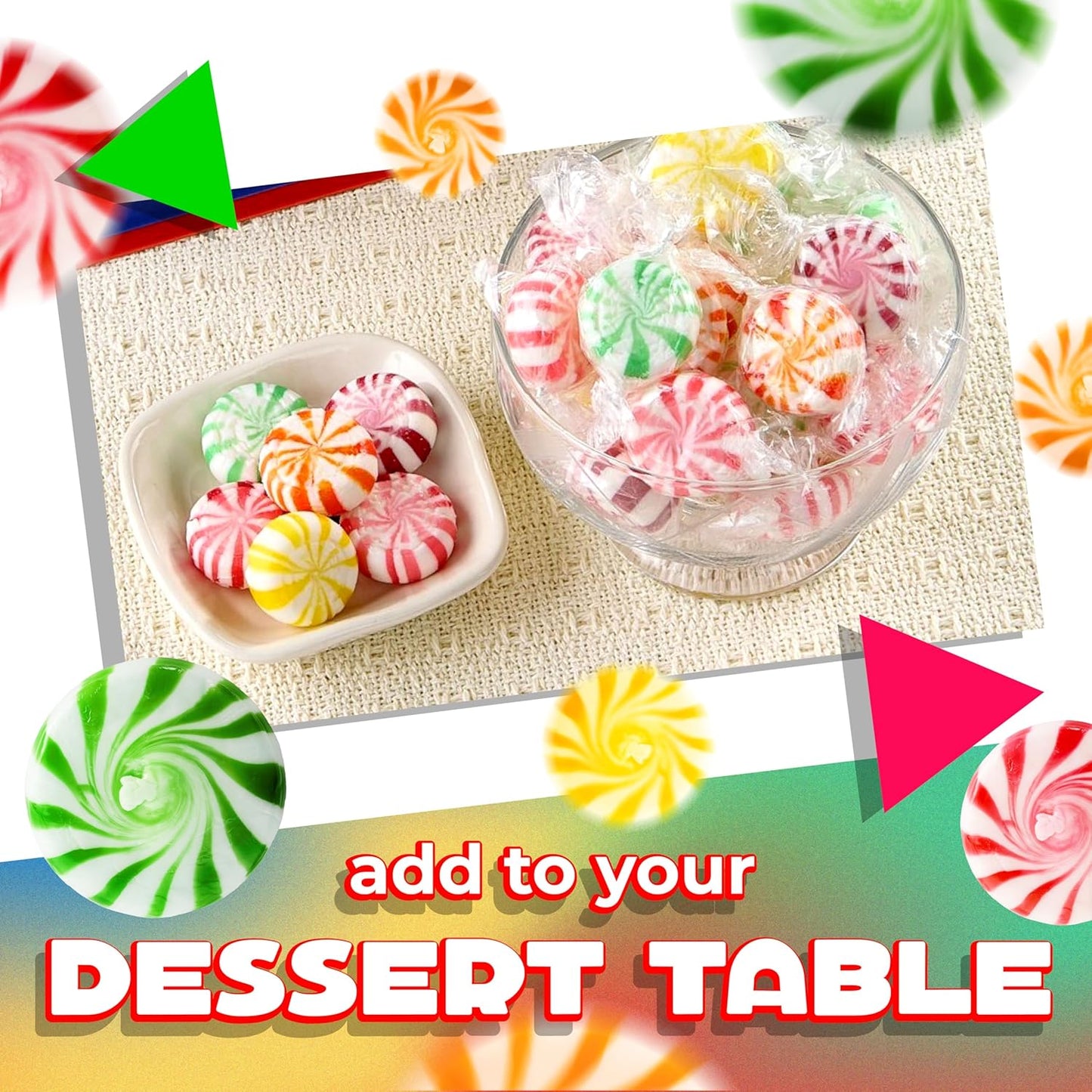 Fruit Starlights Hard Candy – Sealed Fruit Flavored Pinwheels for Hotel Front Counters and Restaurant Welcome Stations, Guest-Ready Candy