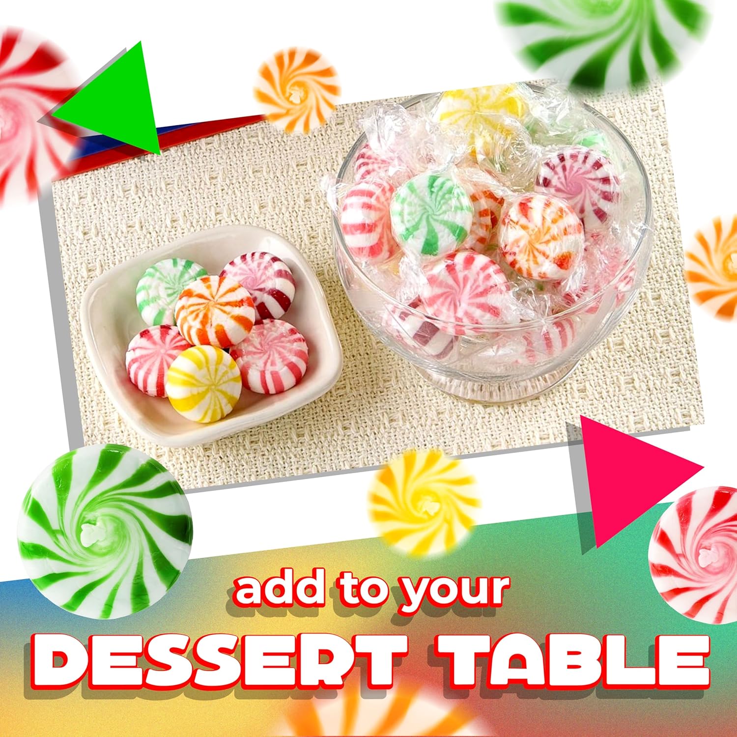 Fruit Starlights Hard Candy – Sealed Fruit Flavored Pinwheels for Hotel Front Counters and Restaurant Welcome Stations, Guest-Ready Candy