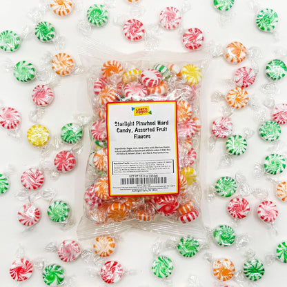 Fruit Starlights Hard Candy – Sealed Fruit Flavored Pinwheels for Hotel Front Counters and Restaurant Welcome Stations, Guest-Ready Candy