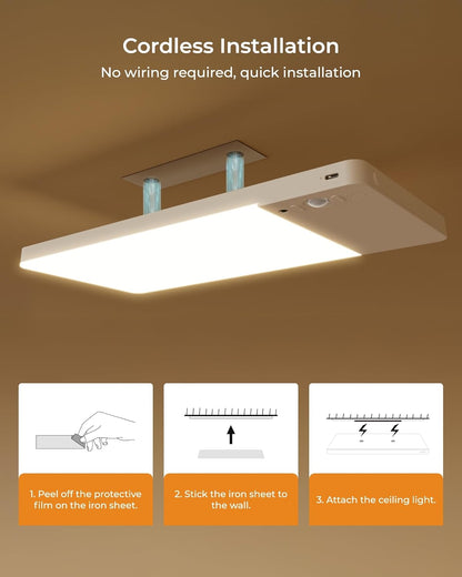 FULEN LED Ceiling Lamp — Less-Is-More Wireless Light for Pantry and Bathroom, Three Color Temperatures
