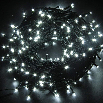 FULLBELL Black Wire String Lights 33ft 100 LED Plug-In – Simple Canopy & Dorm Room Lighting with One-Button Control & 8 Modes