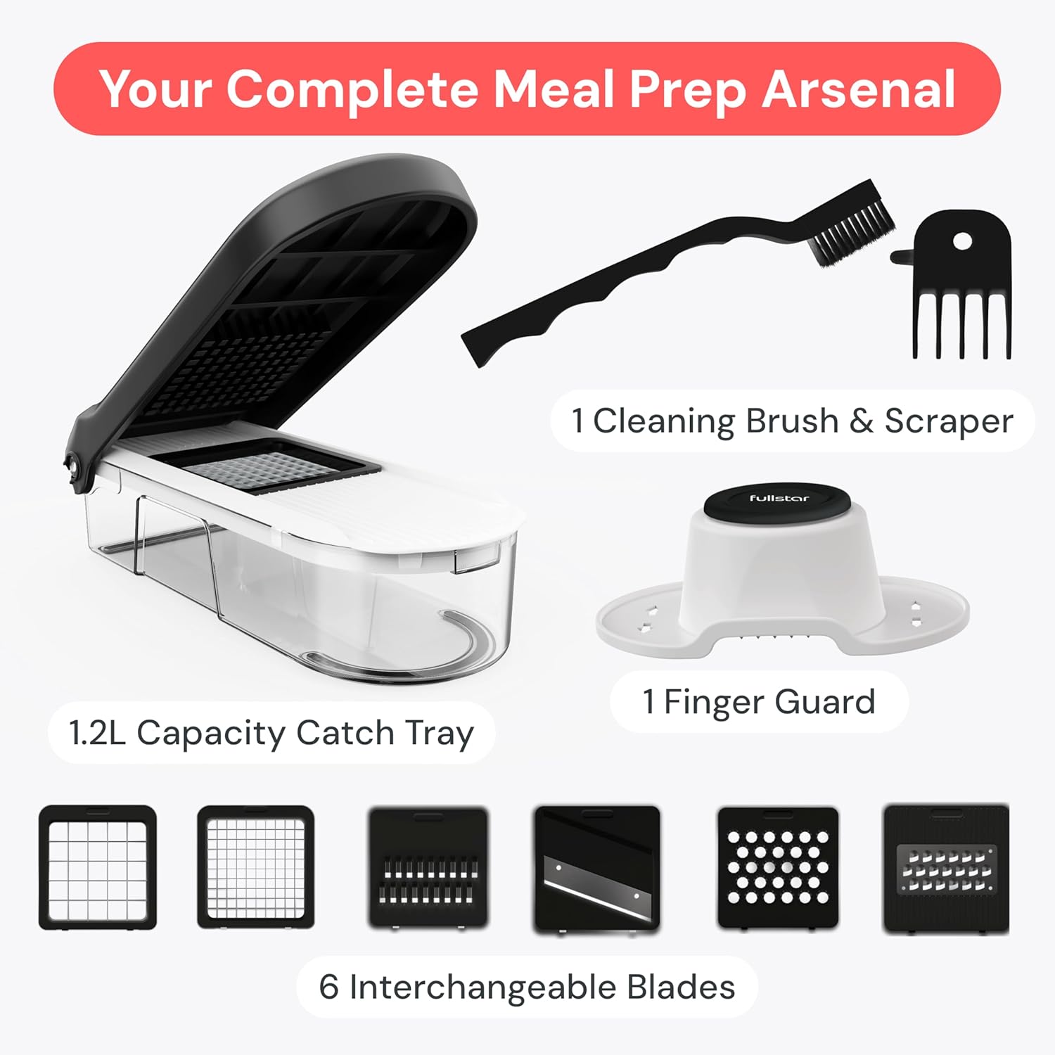 Fullstar Core Vegetable Chopper - Family Kitchen Safety Tool, Finger Guard Chopper for Kid-Involved Cooking