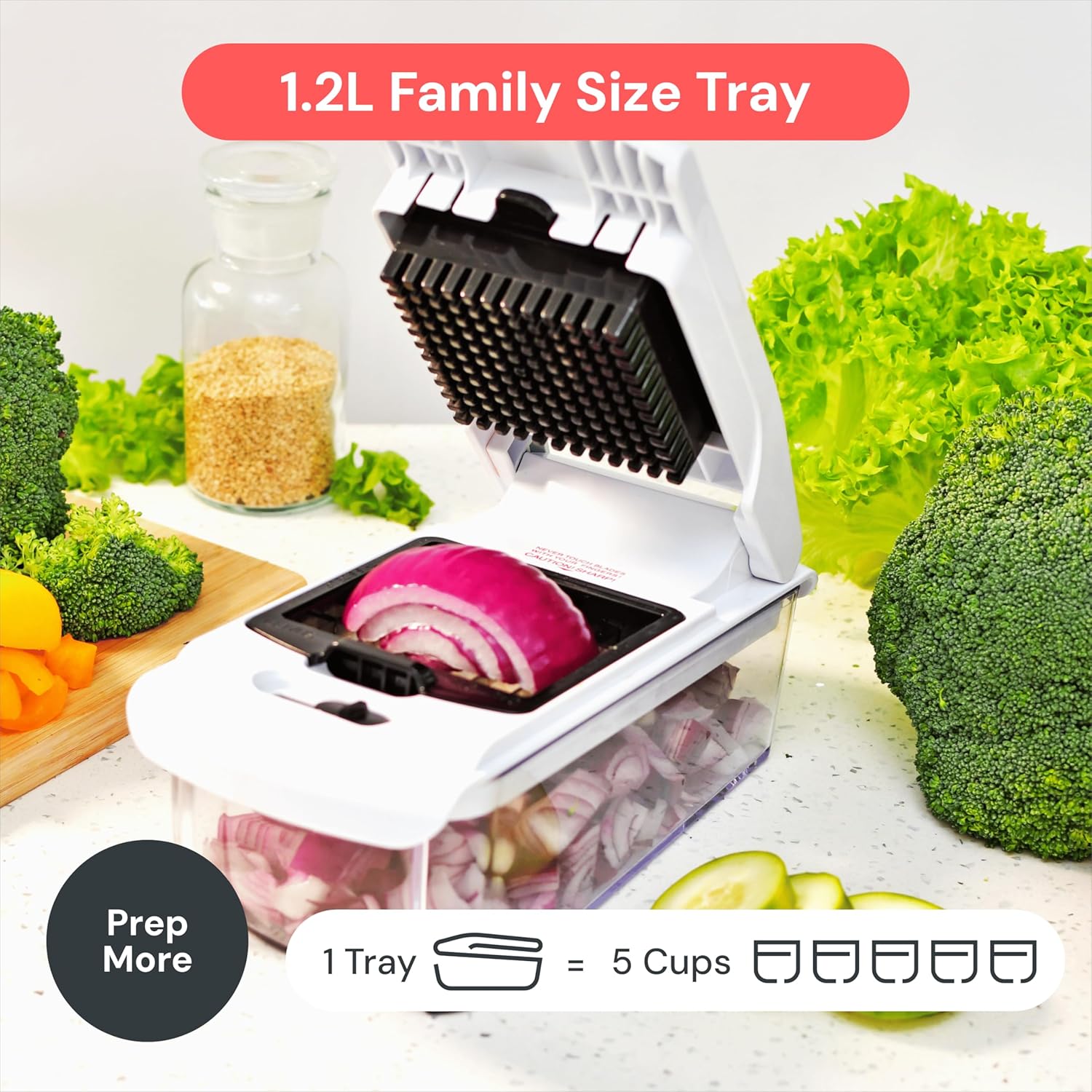 Fullstar The Original Pro Chopper – Meal Prep Time Saver for Working Home Cooks, Multi-Blade Vegetable Chopper and Spiralizer