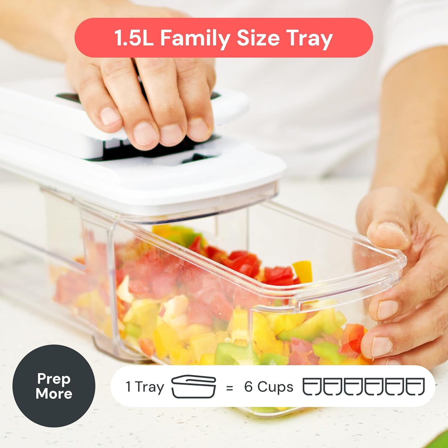 Fullstar XL Vegetable Chopper – Finger Guard Protected Mandoline Slicer for Beginner & Family Kitchens