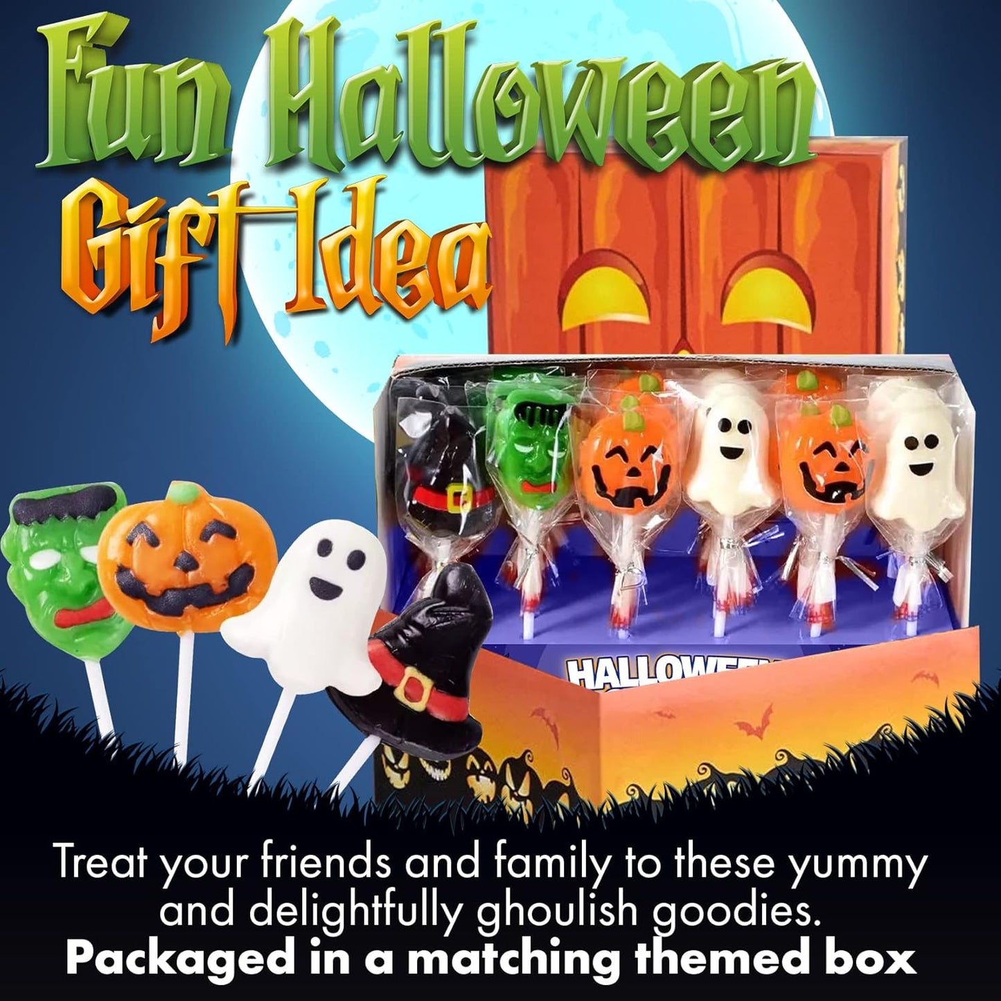 Fusion Select Halloween Variety Suckers – Grab-and-Go Candy for Outdoor Harvest Festivals, Block Parties & Yard Gatherings
