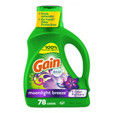 Gain Odor Defense Liquid Detergent, Moonlight Breeze Aroma – Birthday Gift for the Scent-Loving Friend or Neighbor, 177 fl oz, 134 Loads