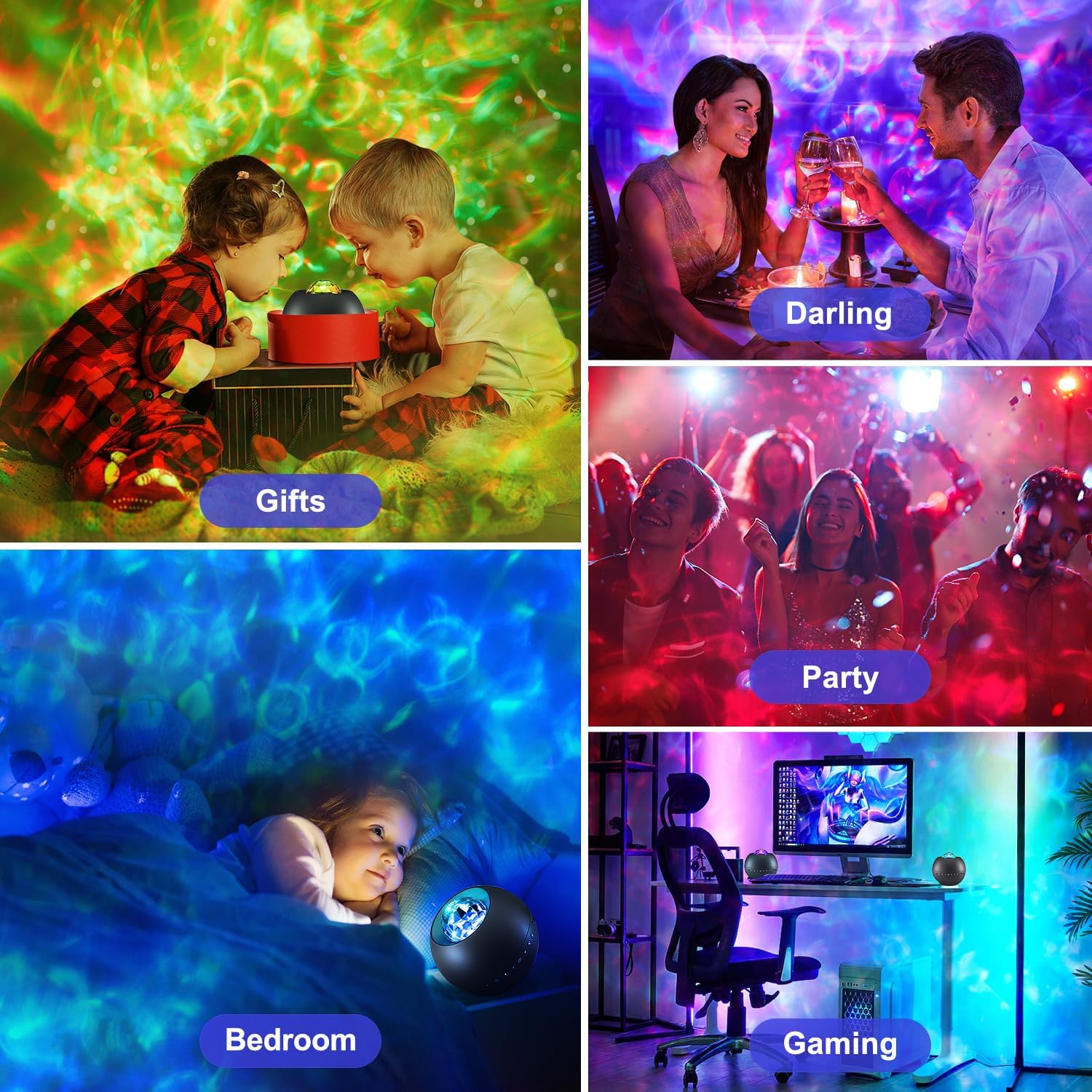 Galaxy Projector for Kids Room – Flicker-Free Sleep Aid Night Light with White Noise and 8 Hour Auto Shutoff