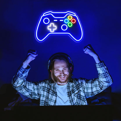 Gamer Neon Sign – Focus and Ambiance Light for Home Office and Streaming Corner, LED Wall Art with Dimmer