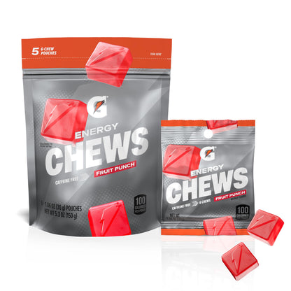 Gatorade Energy Chews Cool Blue – Between-Game Energy for Tournament Days, Bulk 16-Count Gummy Pouch for Multi-Game Schedules