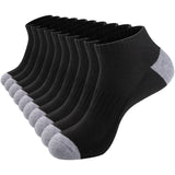 eallco 10 Pairs Mens Cushioned Low Cut Socks in Solid Neutrals, Less-is-More Socks for Slip-On Shoe Days