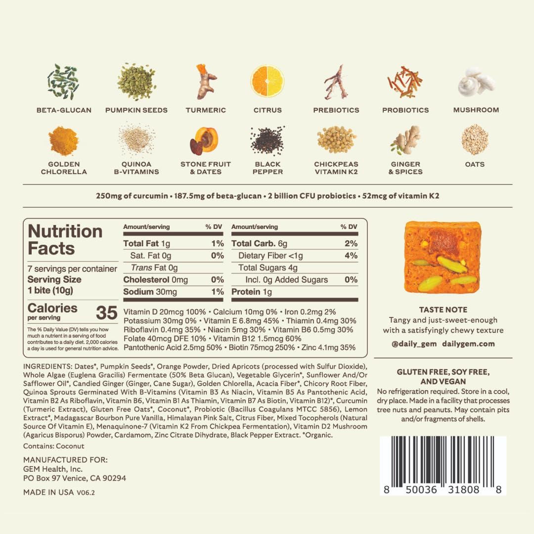 GEM Daily Bites – Housewarming Gift for Health-Conscious Friends, Travel-Size Clean Vitamin Set