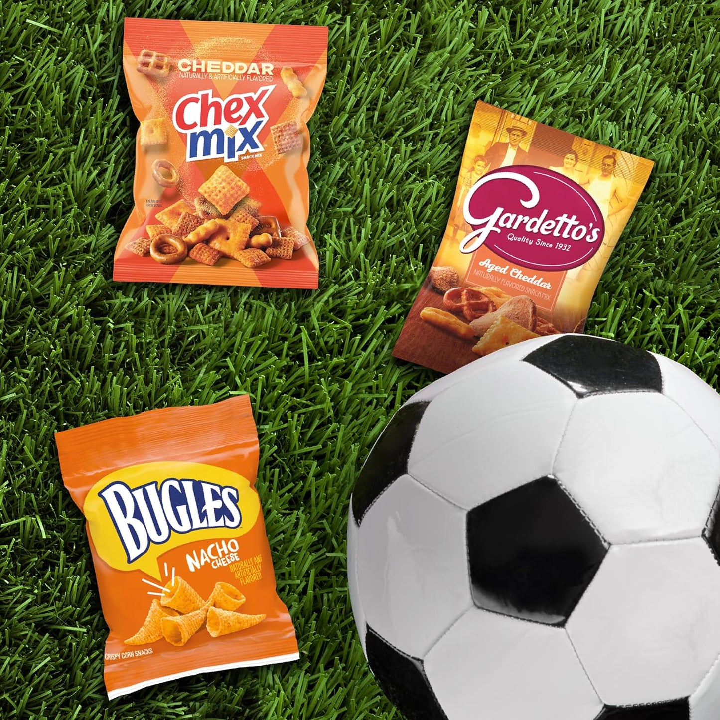 General Mills Cheesy Snack Variety Pack – Camping & Tailgate Portable Snack Box, 20 Bags of Chex Mix, Bugles & Gardetto's