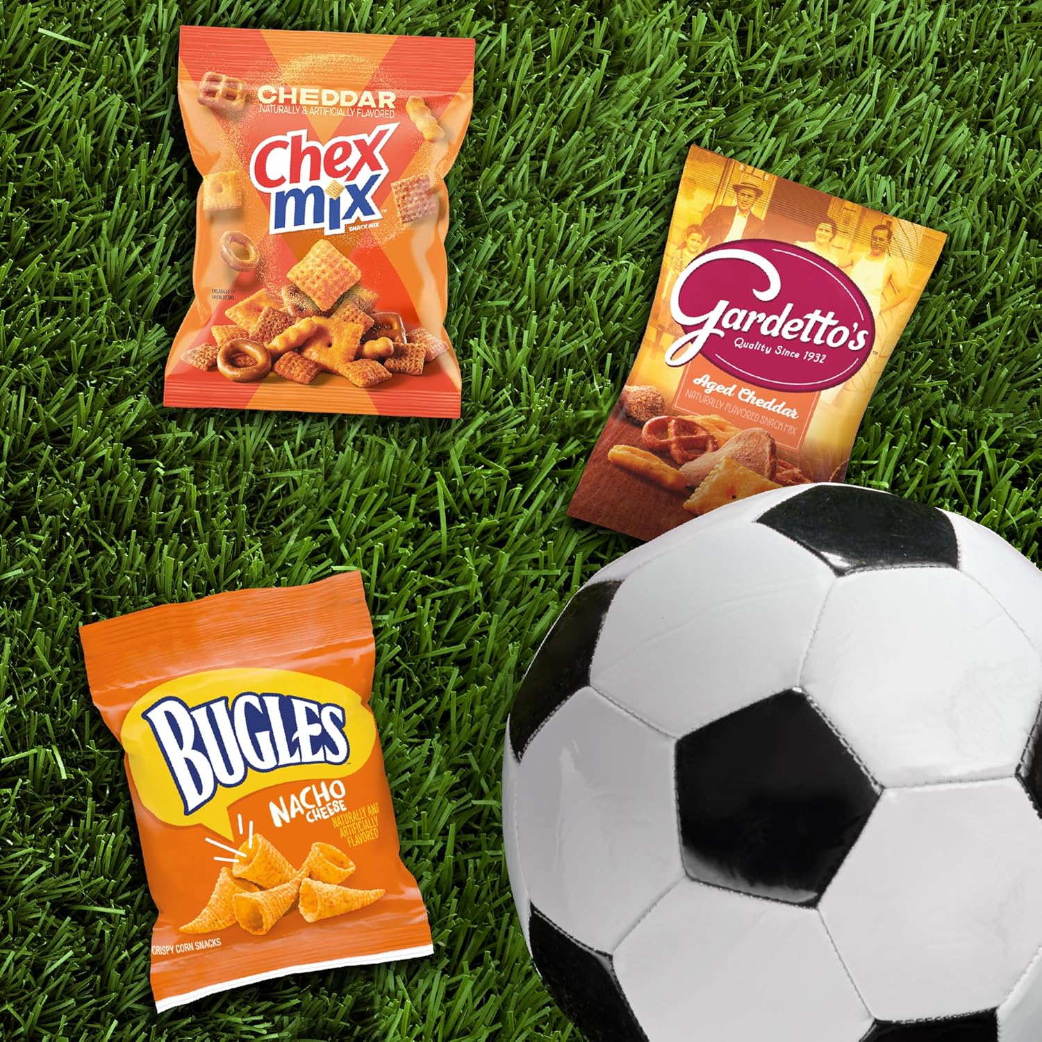 General Mills Cheesy Snack Variety Pack – Camping & Tailgate Portable Snack Box, 20 Bags of Chex Mix, Bugles & Gardetto's
