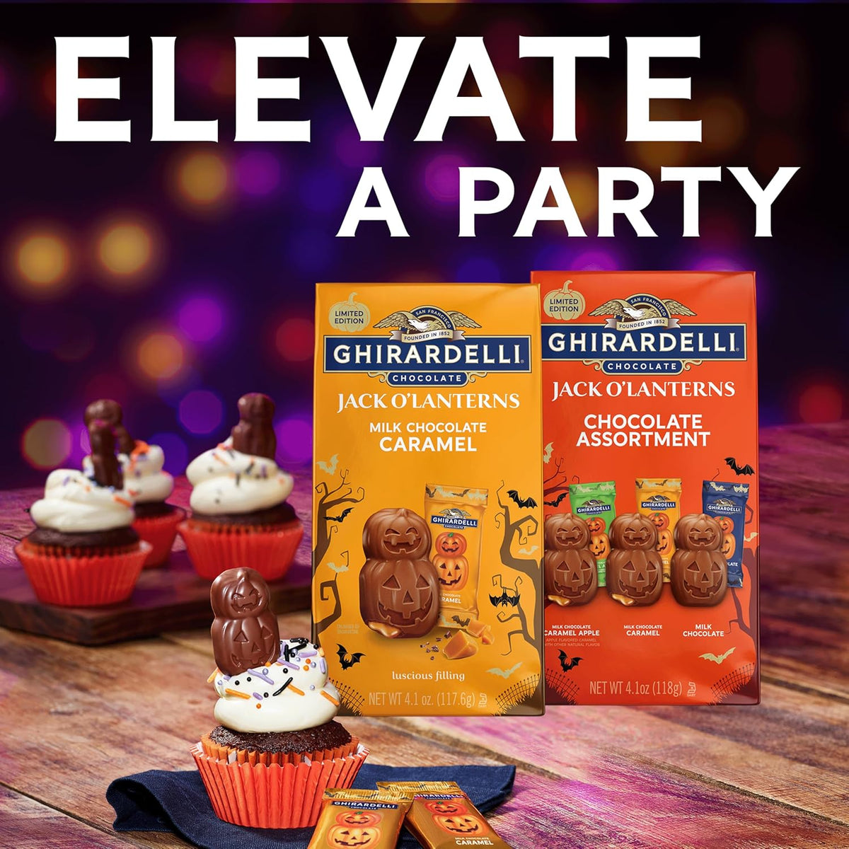 Ghirardelli Jack O' Lantern Assortment 4.1oz – Elevated Seasonal Treat for the Discerning Chocolate Enthusiast