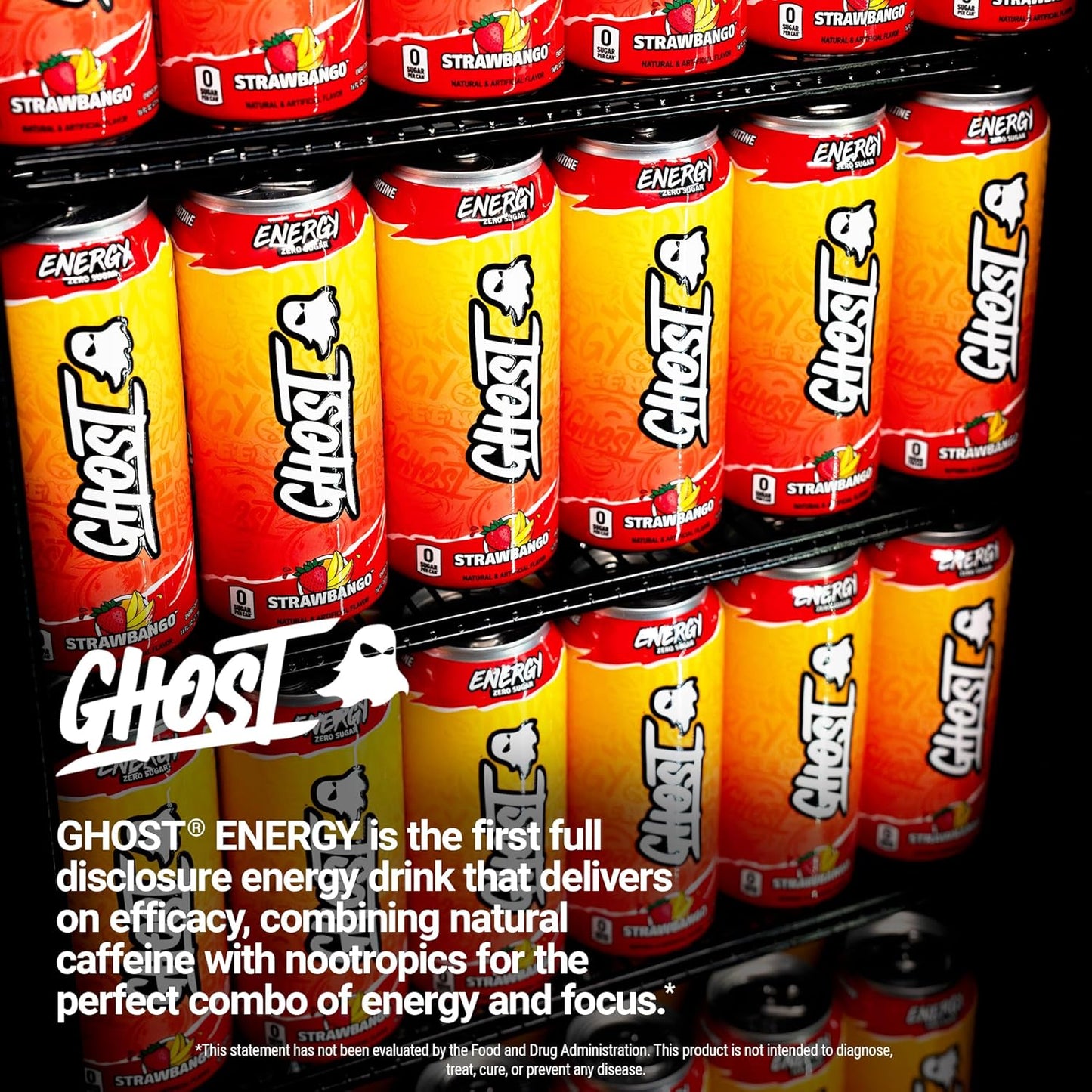 GHOST Energy Drink - 16oz Clean Label Energy for Remote Work Desk and Gaming Setup, 200mg Natural Caffeine