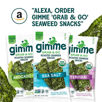 Gimme Seaweed Seaweed Snacks for Meal Prep and Smoothie Topping Organic Non-GMO Vegan 5 Count