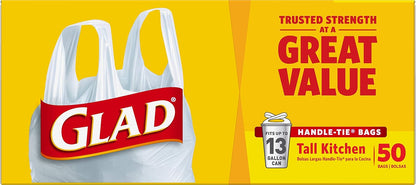 Glad 13 Gallon Unscented Garbage Bags, Diamond Stretch Design for Clutter-Free Homes