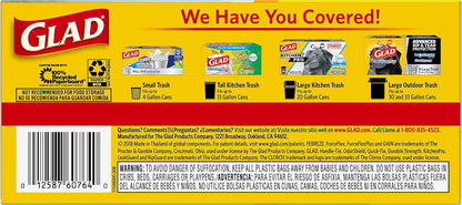 Glad 13 Gallon Unscented Garbage Bags, Diamond Stretch Design for Clutter-Free Homes