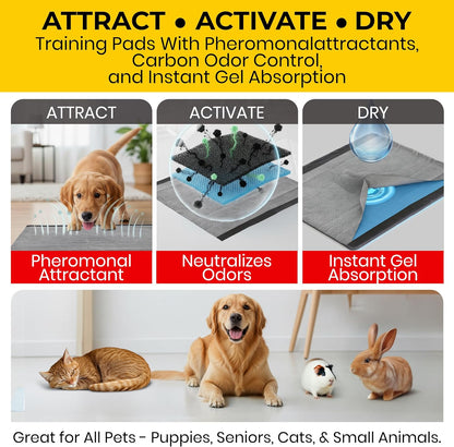 Glad for Pets Black Charcoal Puppy Pads - Stress-Free Whelping Box Liner for Mother Dog Comfort, 28 x 30 in, 100 Count