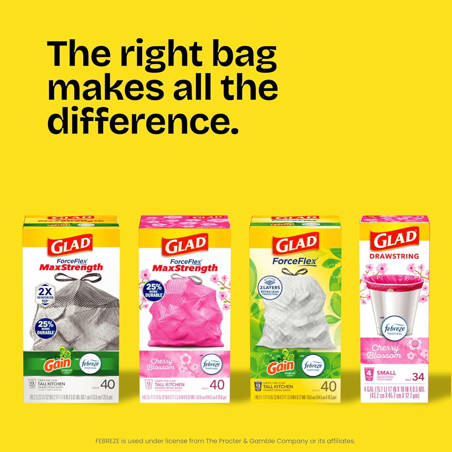 Glad ForceFlex Trash Bags – Self-Care Pantry Pick for Odor-Free Kitchen Cleanups, 13 Gal